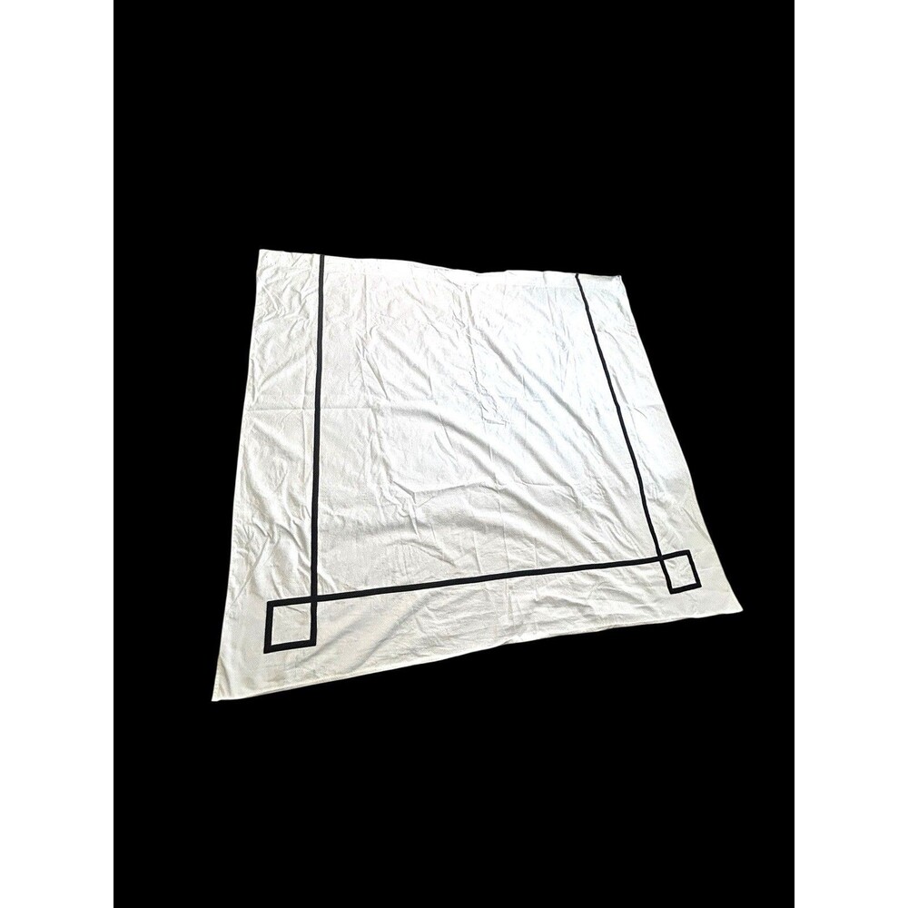Lauren Ralph Lauren Black White & Greek Key Shower Curtain 66” x 70”